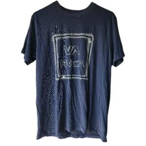 RVCA MEN'S VA ALL THE WAY TEE NAVY BLUE BOX LOGO SIZE LARGE NEW 🔥 SURFER SKATER